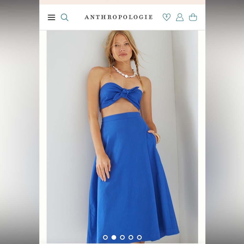 Maeve by Anthropologie tie front skirt and top set
